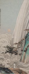现代 李际科 望庐山瀑布