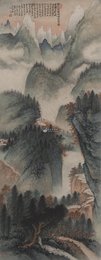 现代 刘君礼 登峨眉山诗意图