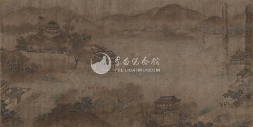 明仇英工笔人物山水图横幅