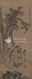 清乾隆十三年上官周李白醉酒图条幅