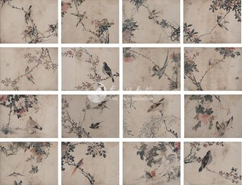 清光绪丁未年王萼楼花鸟册页