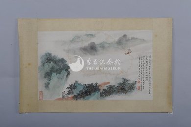 1982年朱梅村诗意画《送孔巢父谢病归游江东兼呈李白》镜片