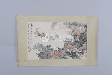 1981年朱梅村李白诗意画《出长安》镜片