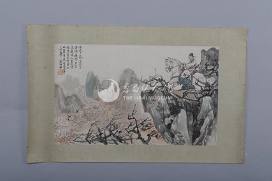 1981年朱梅村李白诗意画《赠江夏韦太守良宰》镜片