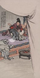 1962年汤义方李白诗意画《子夜吴歌其四》条幅