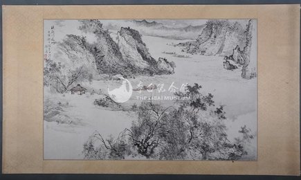 1962年陶一清李白诗意画《渡荆门送别》镜片