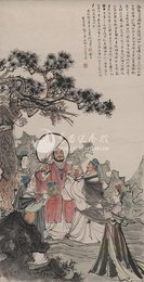 1963年程十发李白诗意画《扶风豪士歌》条幅