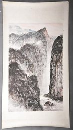 1978年黄纯尧李白诗意画《早发白帝城》镜片