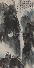 1979年黄永玉李白诗意画《早发白帝城》条幅