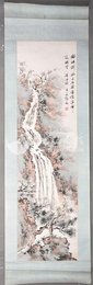 现代江梵众李白诗意画《庐山谣寄卢侍御虚舟》镜片