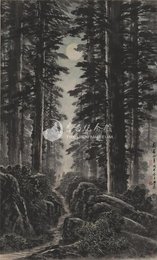 1978年岑学恭李白诗意画“峨眉山月”条幅