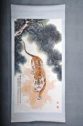 1987年张代贤老虎图镜片