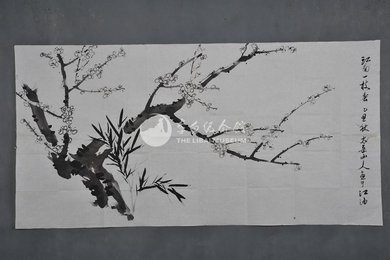 1985年太岳山人梅花江南一枝春横幅