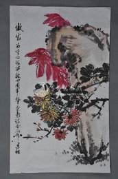 1986年车述祖傲霜图条幅
